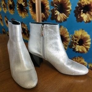 Kendall + Kylie silver booties